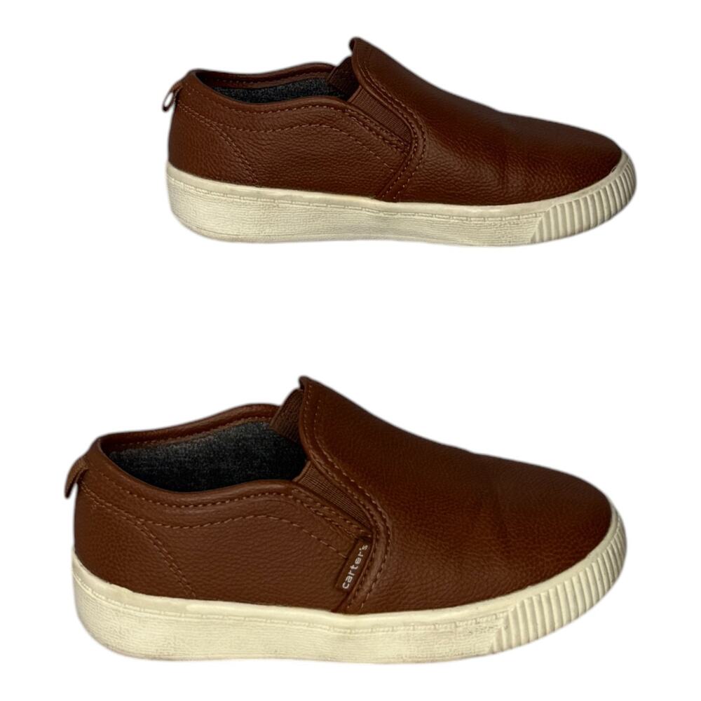 Carter's Toddler Boys Ricky Brown Faux Leather Slip-On Sneakers
